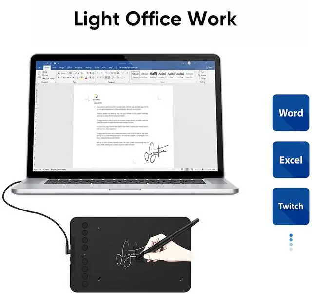 Alt view image 6 of 7 - Wireless Drawing Tablet Deco mini7W Graphic Tablet Pen Tablet with 8192 Levels Pressure, 7 x 4 inch Artist Tablet for Online Teaching/E-Learning Compatible with Window/Mac/Android/Chrome/Linux