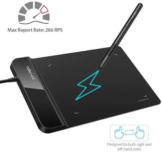Alt view image 5 of 7 - Drawing Tablet G430S OSU, Graphic Drawing Tablet with 8192 Levels Pressure Battery-Free Stylus, 4 x 3 inch Ultrathin, for OSU Game, Online Teaching Compatible with Window/Mac Black