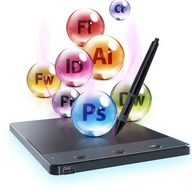 Alt view image 6 of 7 - H420 OSU Graphics Drawing Tablet Signature Pad with Digital Stylus and 3 Express Keys Black