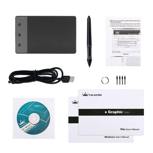 Alt view image 7 of 7 - H420 OSU Graphics Drawing Tablet Signature Pad with Digital Stylus and 3 Express Keys Black