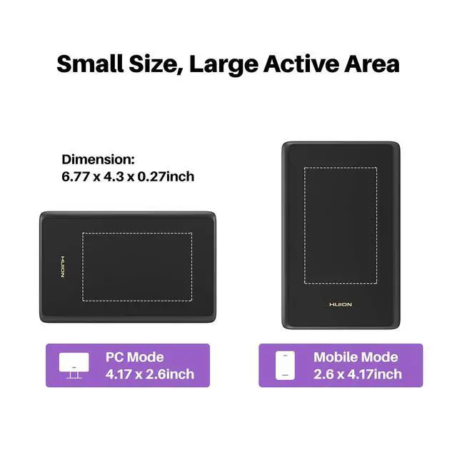 Alt view image 4 of 7 - Drawing Tablet H420X Graphics Drawing Tablet with 8192 Level Pressure Battery-Free Stylus, 4.17x2.6 inch Digital Art Tablet for OSU Game, Design, Teaching, Work with PC, Mac, Linux & Mobile