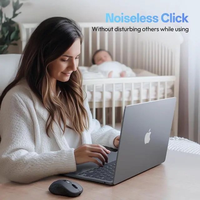 Alt view image 7 of 7 - B15pro Wireless Bluetooth Mouse, Bluetooth 5.0/4.0 & 2.4G Tri-Mode, Type-C Rechargeable with LED Screen Display, Ergonomic Silent Click for Laptop/PC/Tablet, Multi-Device & Office Use