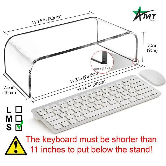 Alt view image 6 of 7 - Premium Acrylic Clear Monitor Riser Laptop/PC/Multimedia Monitor Stand for Home Office