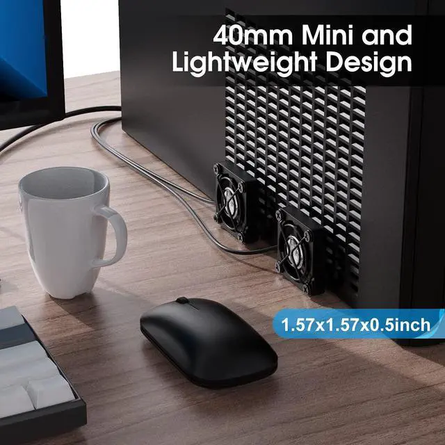 Alt view image 2 of 7 - Dual 40mm USB Fan with 3 Speeds Adjustable 5V PC Fan Max 5500RPM 40mm * 40mm * 25mm Mini Case Fan Quiet Computer Fan Compatible for PC, TV Box, Router, Xbox, PlayStation