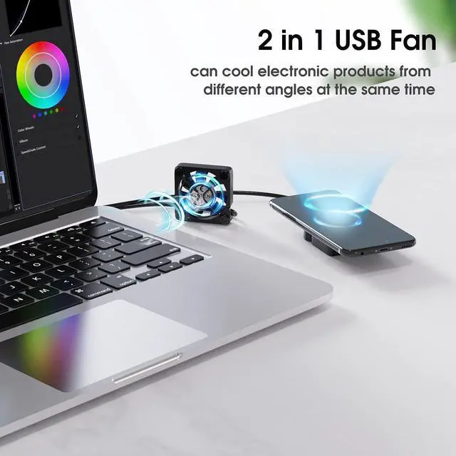 Alt view image 3 of 7 - Dual 40mm USB Fan with 3 Speeds Adjustable 5V PC Fan Max 5500RPM 40mm * 40mm * 25mm Mini Case Fan Quiet Computer Fan Compatible for PC, TV Box, Router, Xbox, PlayStation