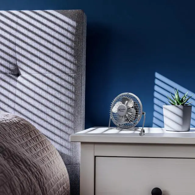 Alt view image 7 of 7 - 4-inch All-Metal Desk Fan with USB or Power Cord, Single Speed, 360 Degree Adjustable Tilt, Compact & Durable Mini Electric Fan for Home, Office or Travel Use, Black