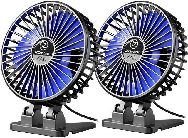 Main image of USB Desk Fan, Mini Fan Portable, 3 Speeds Desktop Table Cooling Fans, Plug in Power, Rotation Strong Wind, Quiet Personal Small Fan for Home Desktop Office Travel Bedroom, Black (2Pack)