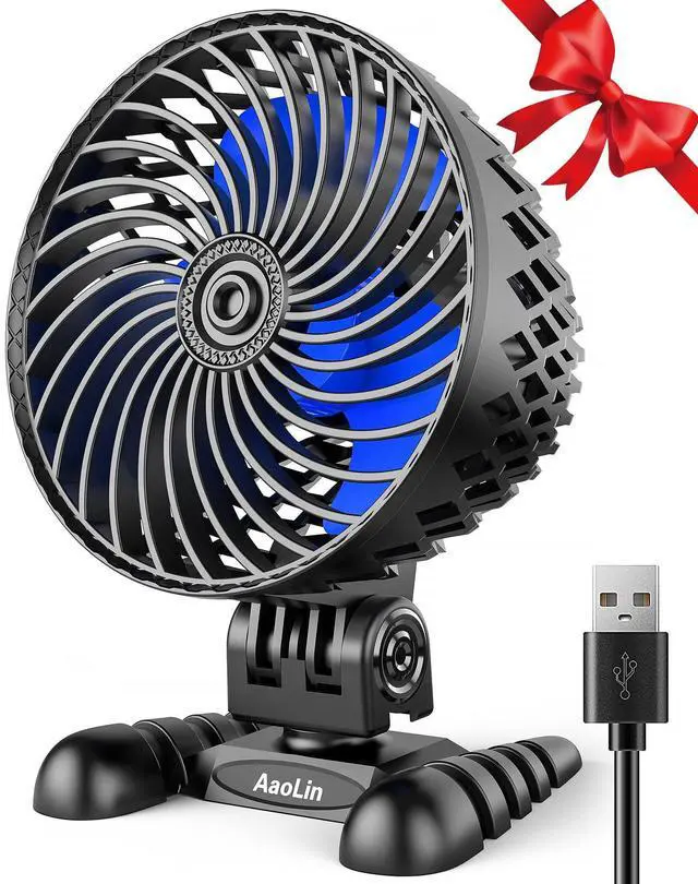 Main image of USB Desktop Small Fan, Stepless Speed Adjustment with Multiple Speed Levels, Portable Plug-in Personal Mini Fan,Quiet Powerful Airflow,Suitable for Office Home Dormitory Bedroom, 4.9 Feet Long Cable