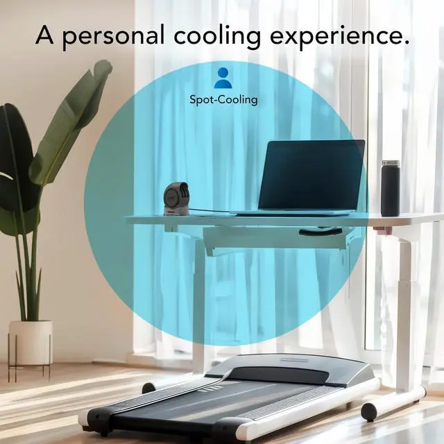 Alt view image 2 of 6 - PEBL Portable Desk Fan, USB Fan, Magnetic Base, Adjustable Airflow, Personal Spot-Cooling, 2 Speed Settings, Included Wall Adapter, Perfect as Home, Office, or Travel Fan