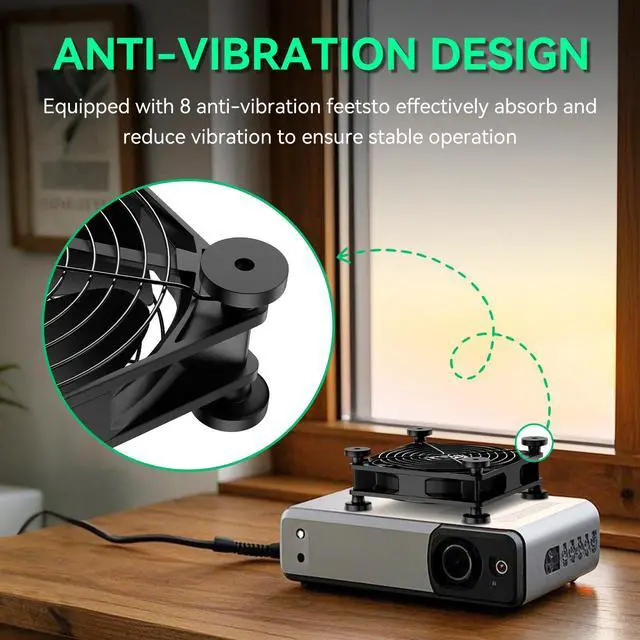 Alt view image 5 of 7 - USB Computer Fan, 120mm USB Fan with 3 Speeds Controller Small PC USB Fans for Cooling Cabinet Case Receiver Server DVR Greenhouse TV Router Xbox PlayStation