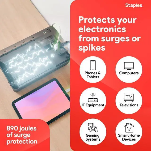 Alt view image 5 of 7 - 650VA UPS Battery Backup with 8 Outlets Standby Power Supply & Surge Protection for Computers, Routers & Home Office Electronics, Black