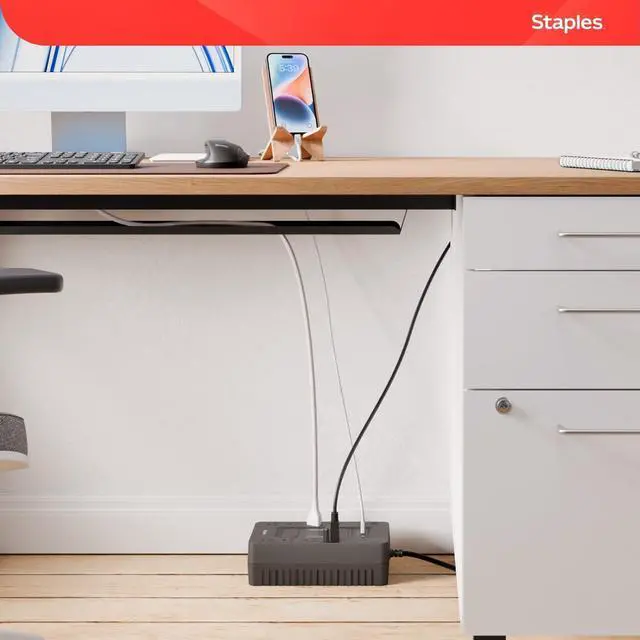 Alt view image 6 of 7 - 650VA UPS Battery Backup with 8 Outlets Standby Power Supply & Surge Protection for Computers, Routers & Home Office Electronics, Black