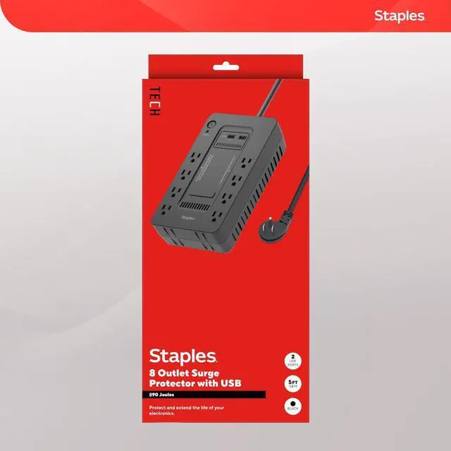 Alt view image 7 of 7 - 650VA UPS Battery Backup with 8 Outlets Standby Power Supply & Surge Protection for Computers, Routers & Home Office Electronics, Black