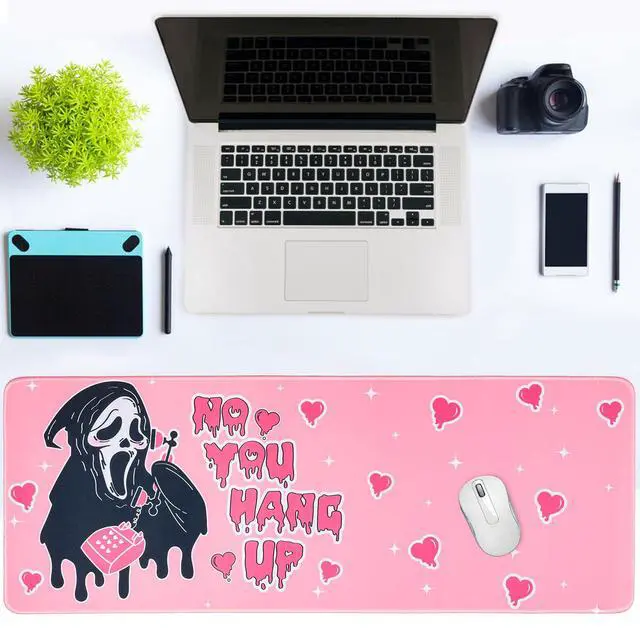 Alt view image 3 of 6 - Large Gaming Mouse Pad 31.5 x 11.8in Desk Mat for Office Mousepad Anti-Skid Rubber Base Soft Comfortable and Durable Desk Pad (Pink)