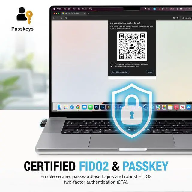 Alt view image 3 of 7 - Nano-A for Business - USB A FIDO2 Security Key L1 MFA & Passkey Access for School ERP, Employee Online Account, Compatible with Coinbase Google Workspace Apple ID Window Salesfore - 2 Pack