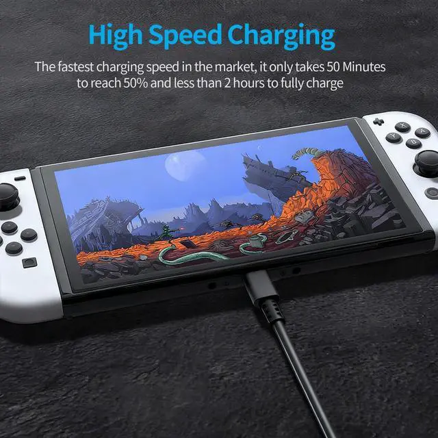 Alt view image 3 of 7 - Switch Charger - Charge in Full Less Than 2H - 15V 2.6A USB C Power Adapter Fast Charging with Upgraded IC Module, 5FT Cable Cord - Compatible with Switch Lite, OLED, Steam Deck - Support TV Mode