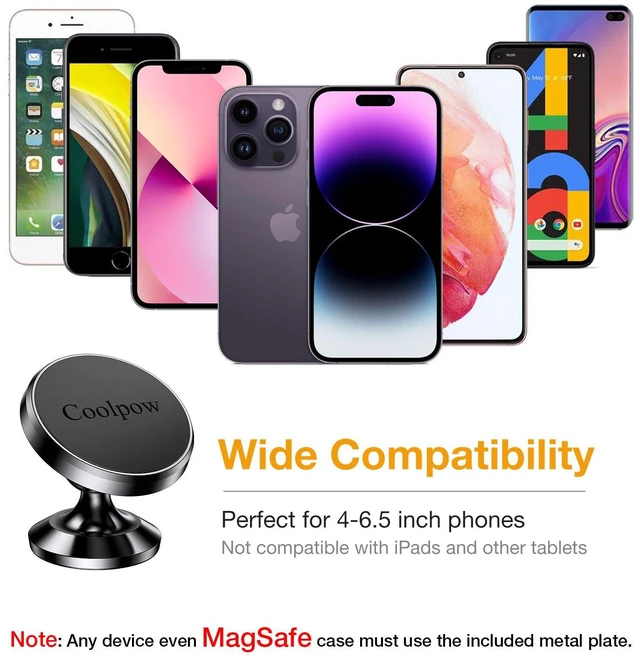 Alt view image 6 of 7 - 2-PackMagnetic Phone Holder for Car Dash Strong Magnetic Car Phone Mount | All Metal 360° Rotation Magnetic Phone Mount for Car Phone Holder Mount With 4 Metal Plate Magnetic Car Mount for iphone