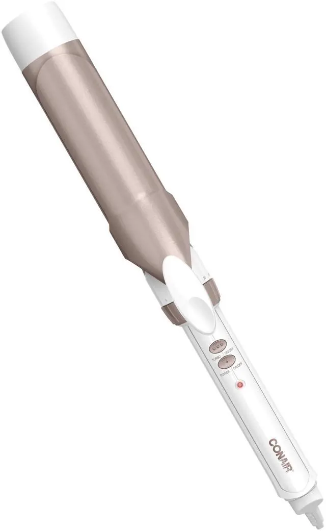 Main image of Double Ceramic 1 ½-Inch Curling Iron, 1 ½-Inch Barrel Creates Soft Waves & Curls, Hair Curler for Use on Medium & Long Hair, White/Rose Gold