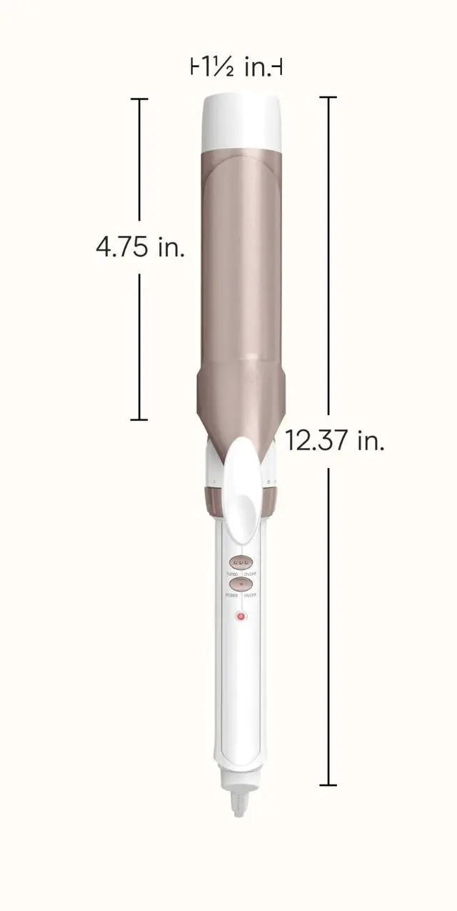 Alt view image 4 of 7 - Double Ceramic 1 ½-Inch Curling Iron, 1 ½-Inch Barrel Creates Soft Waves & Curls, Hair Curler for Use on Medium & Long Hair, White/Rose Gold