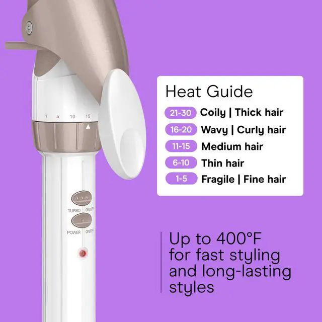 Alt view image 6 of 7 - Double Ceramic 1 ½-Inch Curling Iron, 1 ½-Inch Barrel Creates Soft Waves & Curls, Hair Curler for Use on Medium & Long Hair, White/Rose Gold