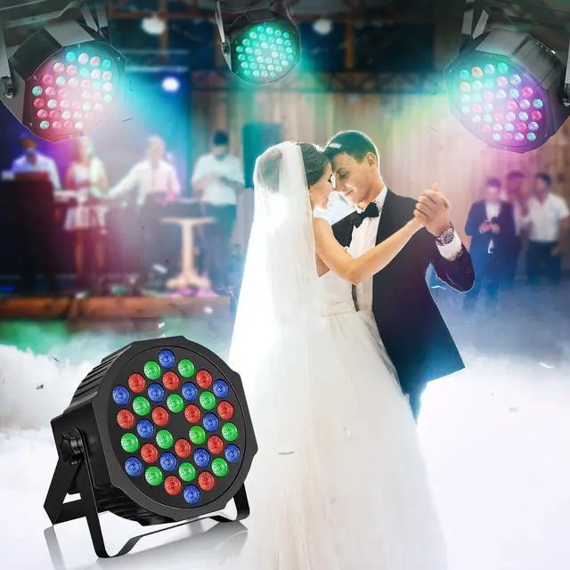 Alt view image 6 of 7 - Rechargeable Stage Par Lights RGB 36 LED Battery Powered Par Wireless Uplights with DMX and Remote Control Uplighting Light for DJ Disco Events Wedding Birthday Party Indoor Live Show Bar