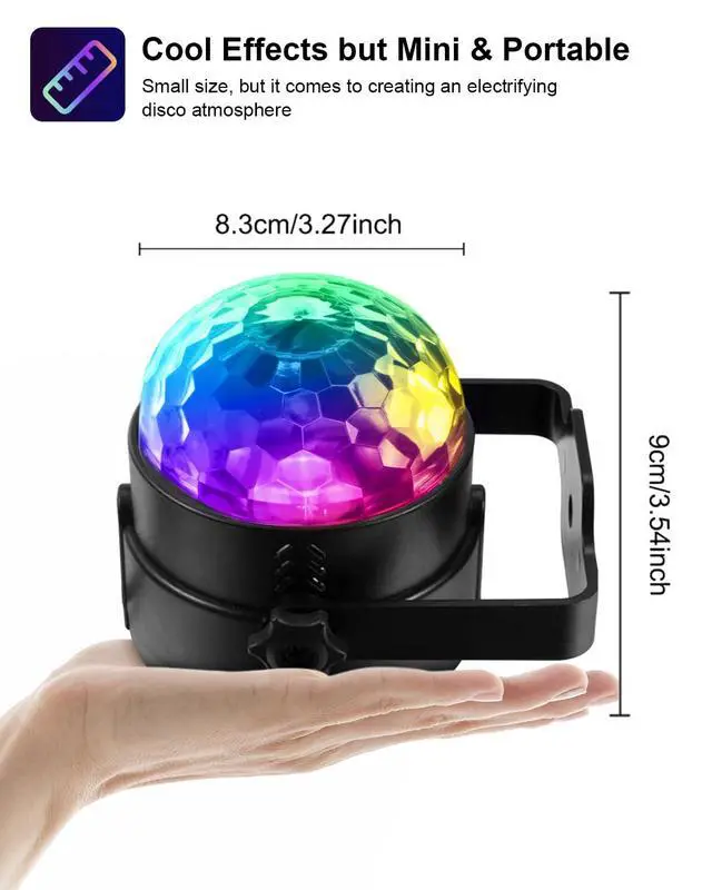 Alt view image 3 of 7 - Sound Activated Party Lights with Remote DJ Lighting, Disco Ball Strobe Stage Light for Home Room Dance Parties Birthday Karaoke Stocking Stuffers New Years Eve Halloween Christmas Decorations