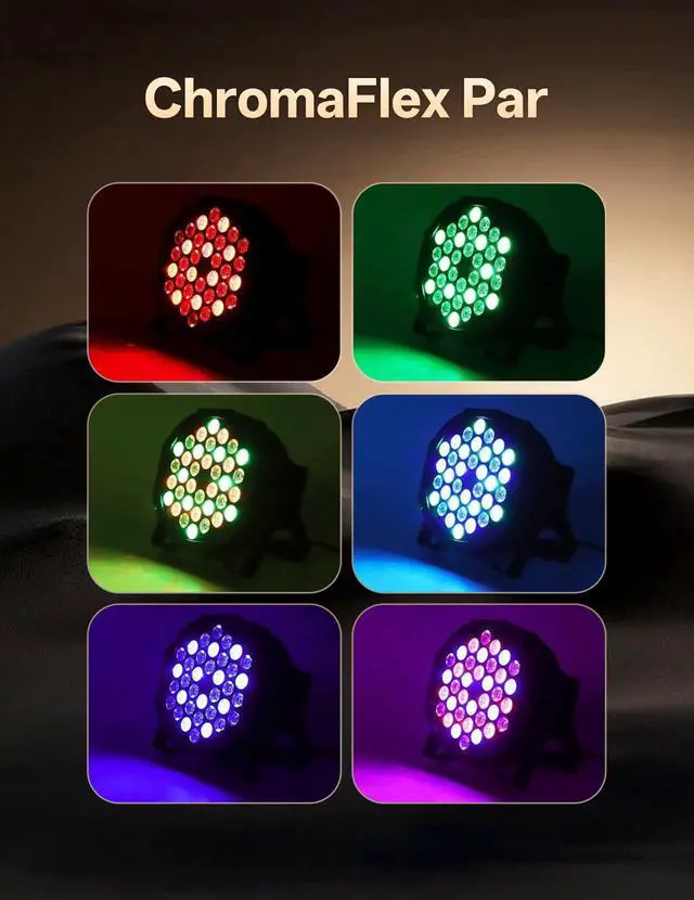 Alt view image 3 of 7 - LED Par Lights 36 LED Stage Lights 9 Modes RGB DJ Lights with Sound Activated Remote and DMX Control DJ Uplightingfor Birthday Party Events Wedding Christmas Stage Lighting (2 Packs)