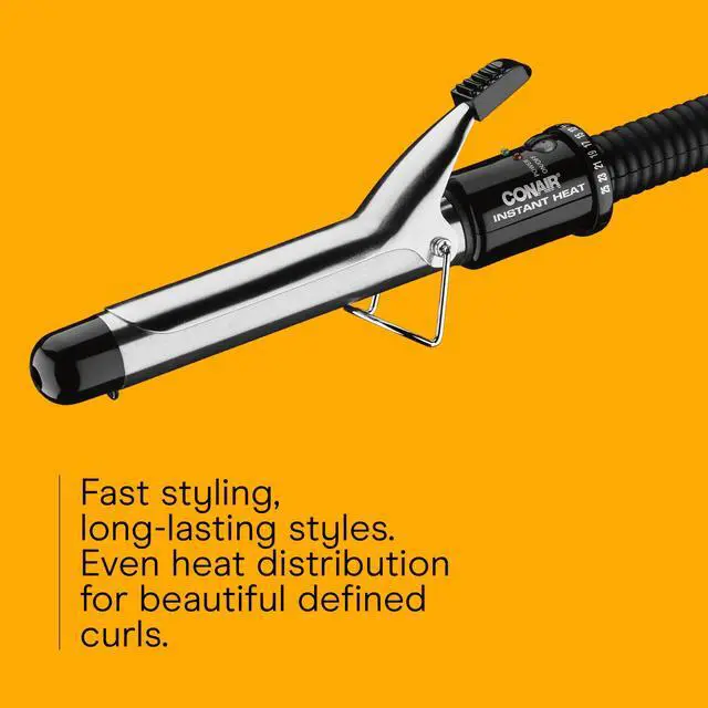 Alt view image 3 of 7 - Instant Heat 1-Inch Curling Iron, 1-Inch Barrel Produces Classic Curls, Hair Curler for Short, Medium, and Long Hair, 25 Heat Setting Hair Curling Iron, Black