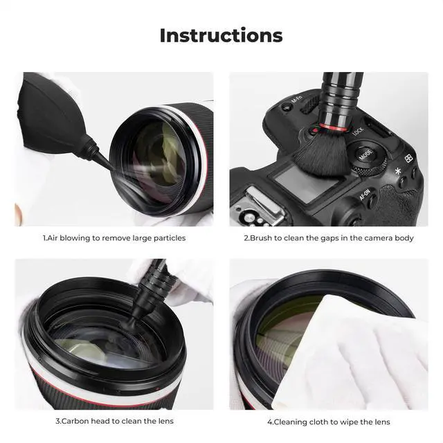 Alt view image 7 of 7 - 4-in-1 Camera Lens Cleaning Kit with Lens Cleaning Pen, Camera Air Blower, Microfiber Cleaning Cloth, Lens Cleaner Kit for Canon Nikon Pentax Sony DSLR Camera Lens Filter Cell Phones