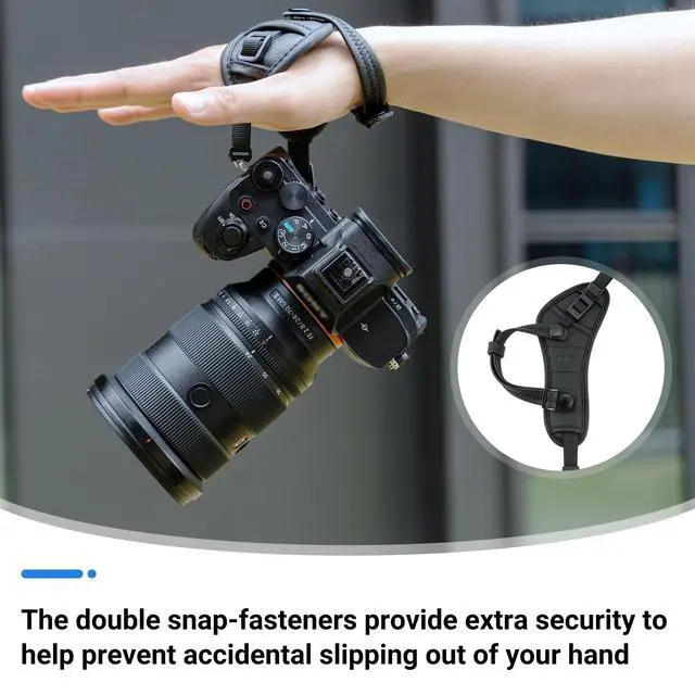 Alt view image 4 of 7 - Deluxe Microfiber Camera Hand Strap, Secure Padded Camera Holder Wrist Strap for Canon Nikon Sony Fujifilm Olympus DSLR and Mirrorless, Must Have Photography Accessories for Photographers