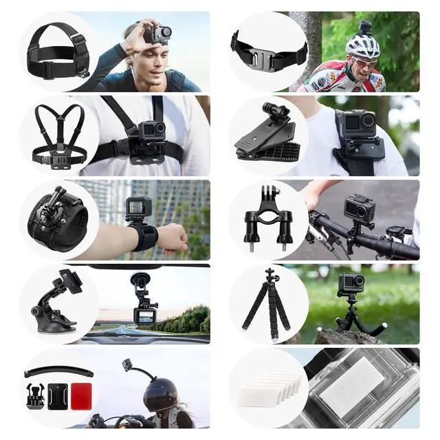 Alt view image 3 of 7 - 42 in 1 Action Camera Accessories Kit for EK7000/EK7000 Pro/Brave 4/Brave 4 pro/Brave 7 LE/Brave 7/Brave 8/V50X/V50 Pro/V50 Elite/GoPro Hero 13 12 11 10 9