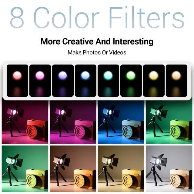 Alt view image 3 of 7 - RM01 Mini LED Video Light Waterproof Portable Lighting Kit with 8 Color Filters, Barndoor, Diffuser, Dimmable Fill Light 5600K CRI95, Lume Cube Camera Light for Macro Photography, Stop Motion