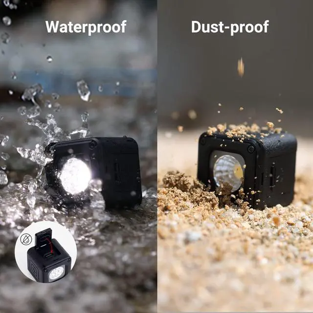 Alt view image 4 of 7 - RM01 Mini LED Video Light Waterproof Portable Lighting Kit with 8 Color Filters, Barndoor, Diffuser, Dimmable Fill Light 5600K CRI95, Lume Cube Camera Light for Macro Photography, Stop Motion