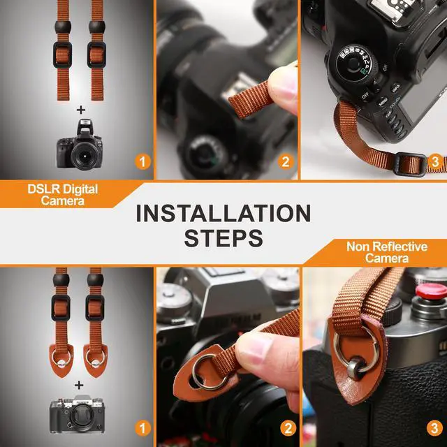 Alt view image 5 of 7 - Mystic Green Embroidered Camera Strap - Double Layer Cowhide Ends,2" Cotton Vintage Camera Straps, Adjustable Neck & Shoulder Strap for All DSLR Cameras,Great Gift for Photographers