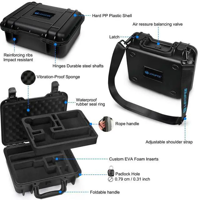 Alt view image 3 of 7 - Waterproof Hard Case Compatible with Gopro Hero 13/12/11/10/9/8/Media Mod/Gopro Volta/Creator Edition/Action Camera and Accessories(Case Only)