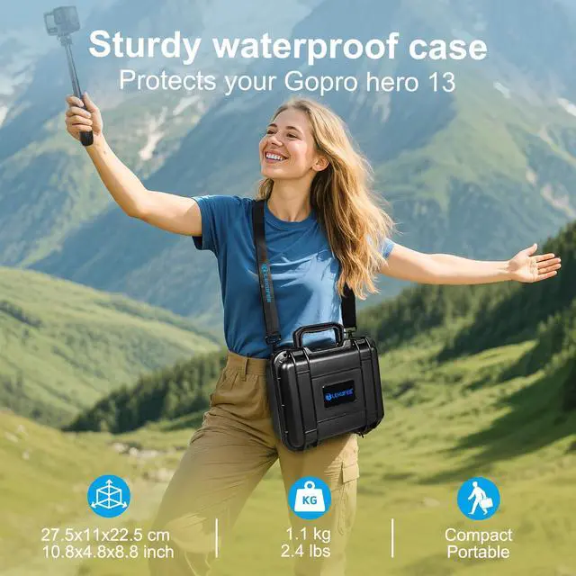 Alt view image 4 of 7 - Waterproof Hard Case Compatible with Gopro Hero 13/12/11/10/9/8/Media Mod/Gopro Volta/Creator Edition/Action Camera and Accessories(Case Only)