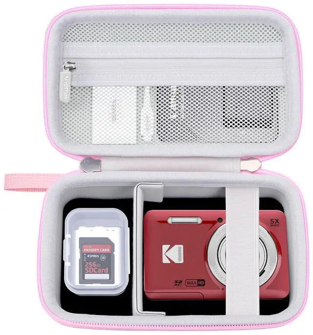 Main image of Digital Camera Case Compatible with Kodak Pixpro FZ55/ FZ45, Canon G7 X, CAMKORY and More, Small Protective Camera Case for Travel and Home Storage with SD Card Case (Pink)
