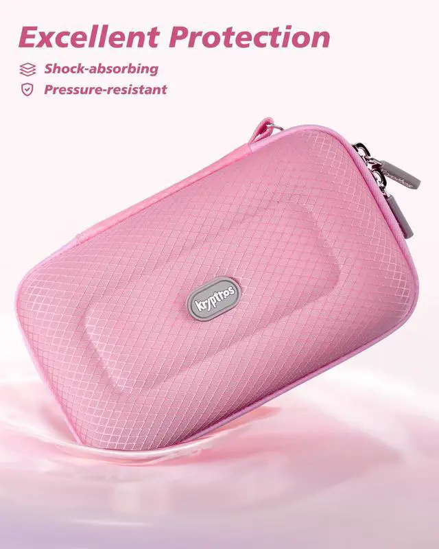Alt view image 6 of 7 - Digital Camera Case Compatible with Kodak Pixpro FZ55/ FZ45, Canon G7 X, CAMKORY and More, Small Protective Camera Case for Travel and Home Storage with SD Card Case (Pink)