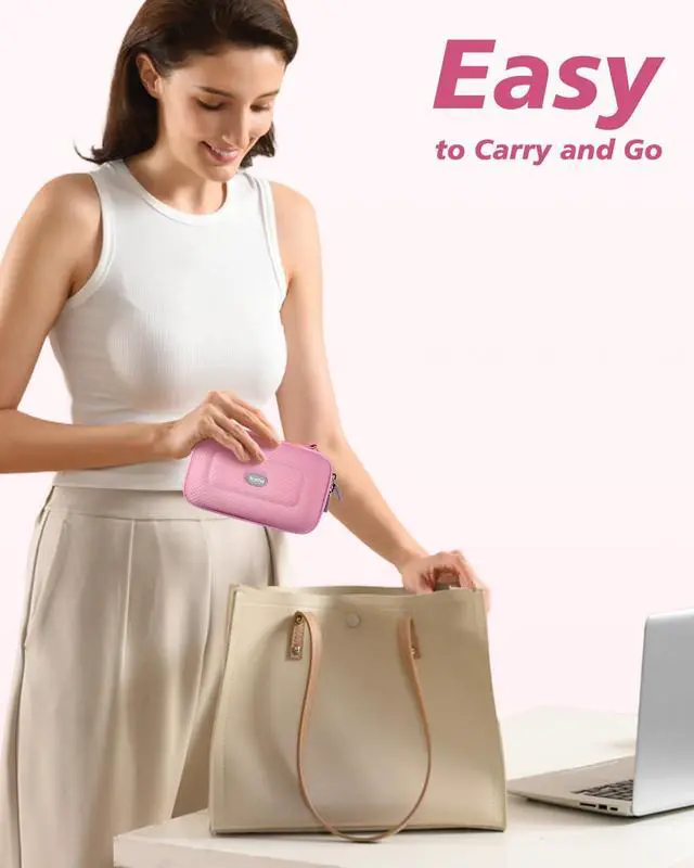 Alt view image 7 of 7 - Digital Camera Case Compatible with Kodak Pixpro FZ55/ FZ45, Canon G7 X, CAMKORY and More, Small Protective Camera Case for Travel and Home Storage with SD Card Case (Pink)