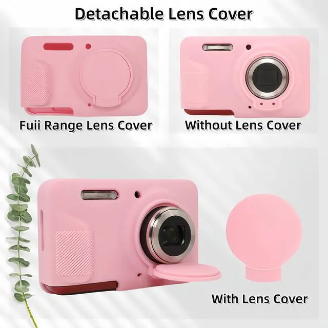 Alt view image 4 of 6 - Case for Kodak PIXPRO FZ55,FZ55 accessories,Soft Silicone Protective Case Removable Lens Cover,Comes with 2 Screen Protectors and 1 Wrist Strap. (Pink)