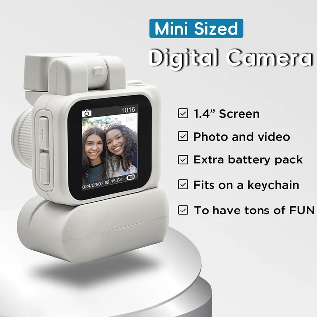 Alt view image 2 of 6 - Digital Camera with 1.4 in LCD Screen 1080P 32GB Card Charging Base Monoreflexes Shaped CMOS Compact Portable Video Recorder Easy to Operate (White)