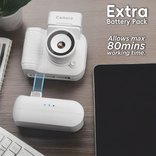 Alt view image 6 of 6 - Digital Camera with 1.4 in LCD Screen 1080P 32GB Card Charging Base Monoreflexes Shaped CMOS Compact Portable Video Recorder Easy to Operate (White)