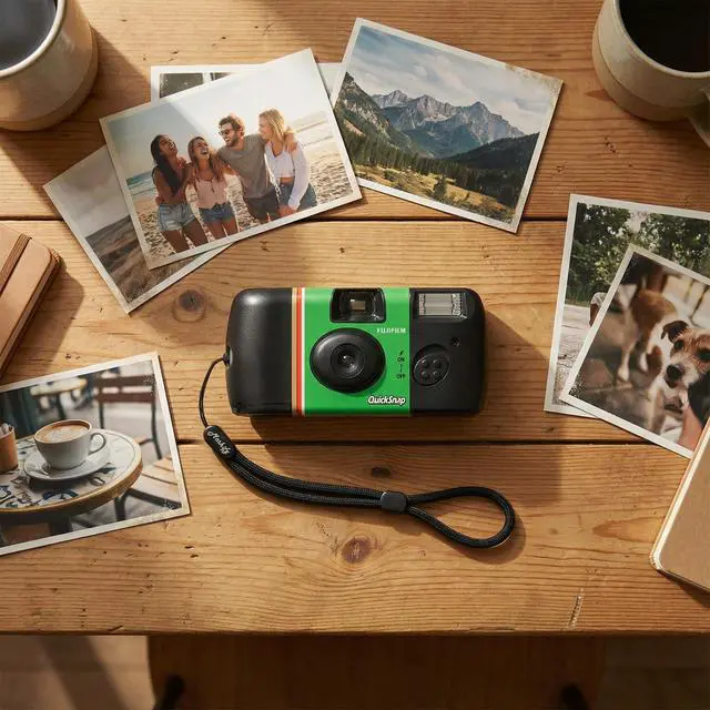 Alt view image 6 of 7 - QuickSnap Flash 400 Disposable Camera 2 Pack 35mm Film Cameras + Moshify Adjustable Wrist Strap Fuji Disposable Camera Set for Weddings, Parties, Travel, Events