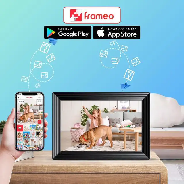 Alt view image 6 of 7 - Frameo 10.1" WiFi Digital Picture Frame, Smart Digital Photo Frame with 16GB Storage, 1280x800 IPS HD Touch Screen, Auto-Rotate, Easy Setup to Share Photos or Videos Remotely via App from Anywhere