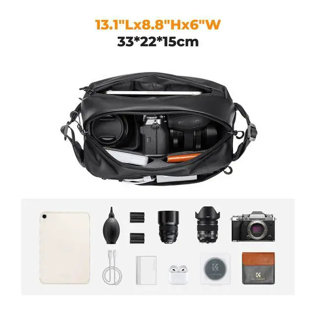 Alt view image 2 of 7 - Camera Sling Bag, Everyday Shoulder Crossbody Bag | Multifunction Photography Portable Bag, DSLR/SLR/Mirrorless Camera Case, Compatible for Canon/Nikon/Sony, BS01