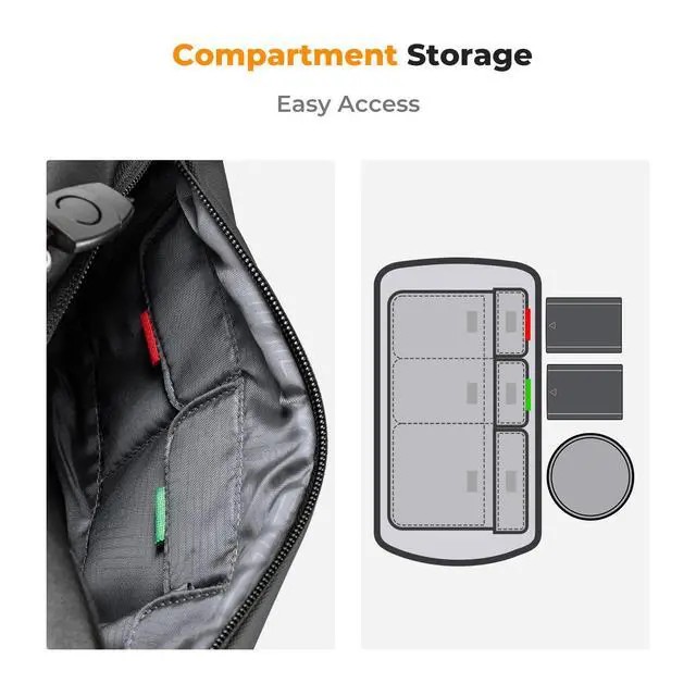 Alt view image 4 of 7 - Camera Sling Bag, Everyday Shoulder Crossbody Bag | Multifunction Photography Portable Bag, DSLR/SLR/Mirrorless Camera Case, Compatible for Canon/Nikon/Sony, BS01