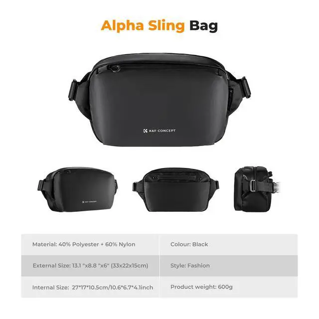 Alt view image 7 of 7 - Camera Sling Bag, Everyday Shoulder Crossbody Bag | Multifunction Photography Portable Bag, DSLR/SLR/Mirrorless Camera Case, Compatible for Canon/Nikon/Sony, BS01