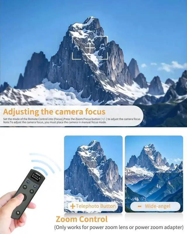 Alt view image 3 of 7 - for Canon Wireless Camera Remote Control - Aodelan Rechargeable Shutter Release with OLED Screen for R3/ R10/ M50/ EOS M6 Mark II/R/RP /90D /6D Mark II /R5/T7i/G7 X Mark III;Replaces BR-E1 (Black)