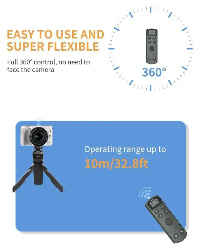 Alt view image 5 of 7 - for Canon Wireless Camera Remote Control - Aodelan Rechargeable Shutter Release with OLED Screen for R3/ R10/ M50/ EOS M6 Mark II/R/RP /90D /6D Mark II /R5/T7i/G7 X Mark III;Replaces BR-E1 (Black)