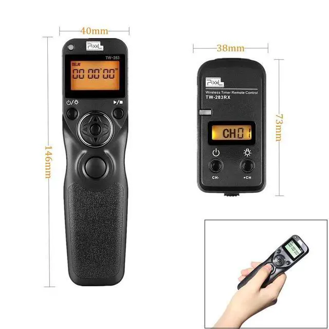 Alt view image 3 of 7 - Timer Shutter Release TW283-N3 Wireless Remote Control Compatible with Canon 5D Mark-III/Mark-IV 5D R5 R5C 10D 1DX 1DC 1DS 1D 5DS 5DSR 20D 6D 7D Mark-II 7D 50D 40D 30D D60 D30 D2000